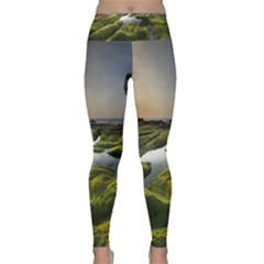 Coast Algae Sea Beach Shore Lightweight Velour Classic Yoga Leggings by Sarkoni