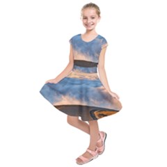 Landscape Sky Clouds Mountain Road Kids  Short Sleeve Dress by Sarkoni