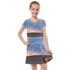 Landscape Sky Clouds Mountain Road Kids  Cross Web Dress by Sarkoni