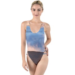 Landscape Sky Clouds Mountain Road High Leg Strappy Swimsuit by Sarkoni