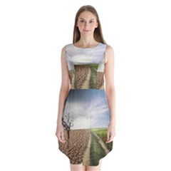 Climate Landscape Sleeveless Chiffon Dress   by Sarkoni