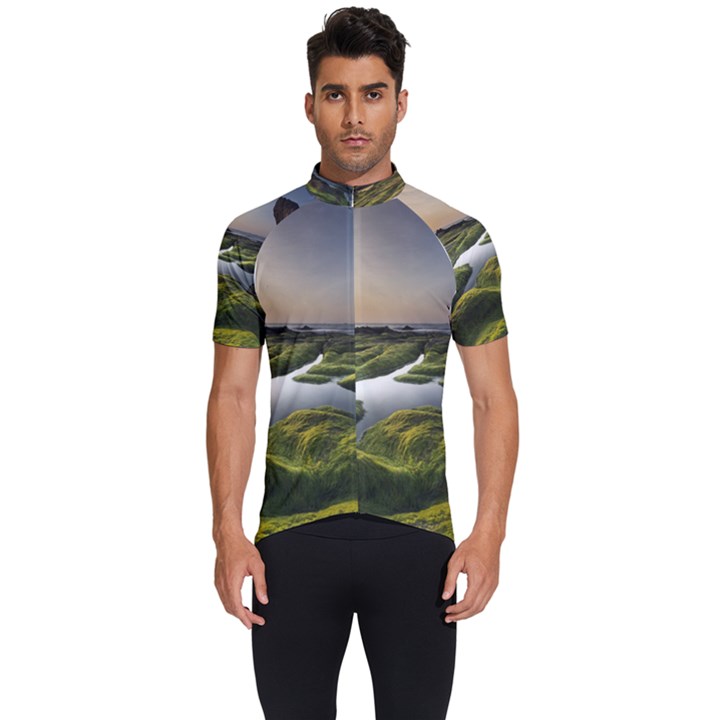 Coast Algae Sea Beach Shore Men s Short Sleeve Cycling Jersey