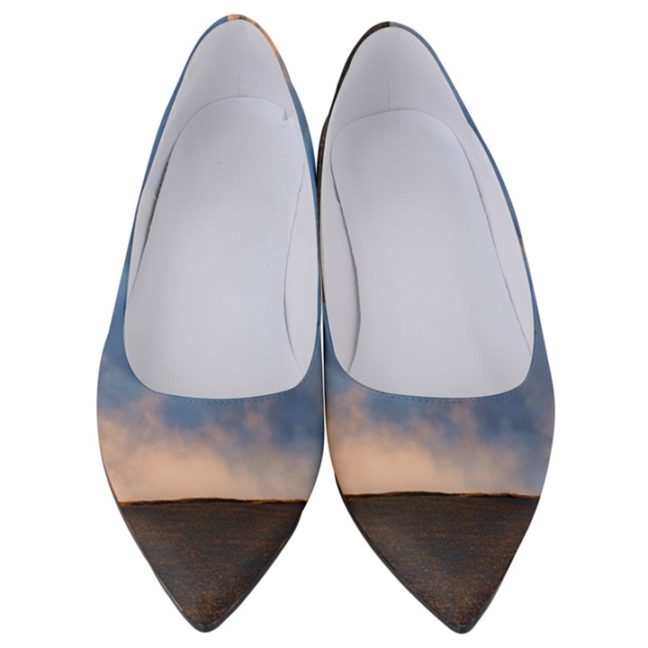 Landscape Sky Clouds Mountain Road Women s Low Heels