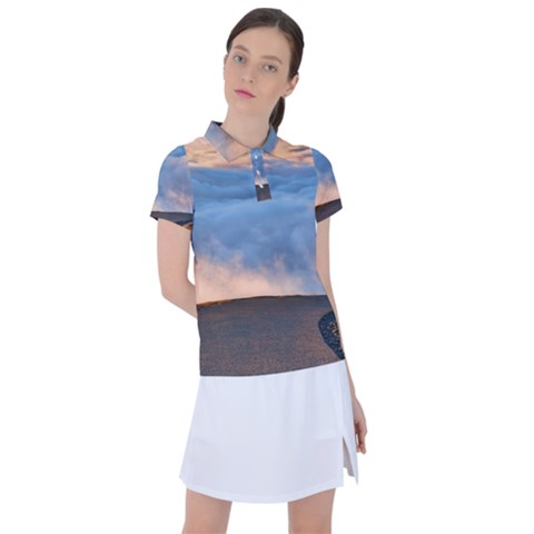 Landscape Sky Clouds Mountain Road Women s Polo T-shirt by Sarkoni