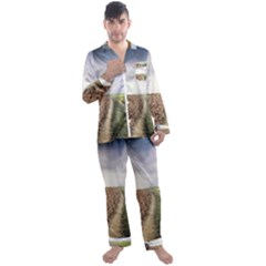 Climate Landscape Men s Long Sleeve Satin Pajamas Set by Sarkoni