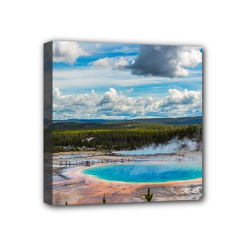 Mountains Trail Forest Yellowstone Mini Canvas 4  X 4  (stretched) by Sarkoni