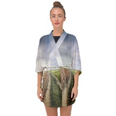 Climate Landscape Half Sleeve Chiffon Kimono by Sarkoni