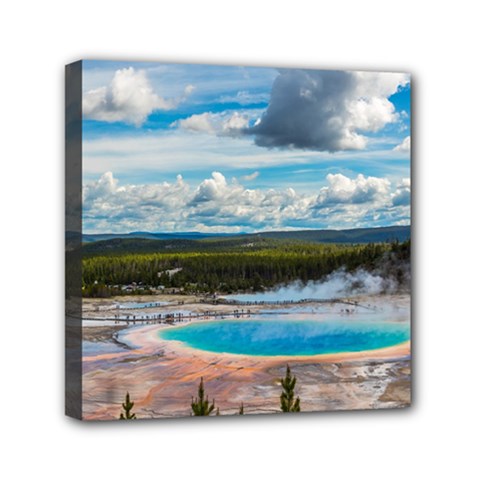 Mountains Trail Forest Yellowstone Mini Canvas 6  X 6  (stretched) by Sarkoni