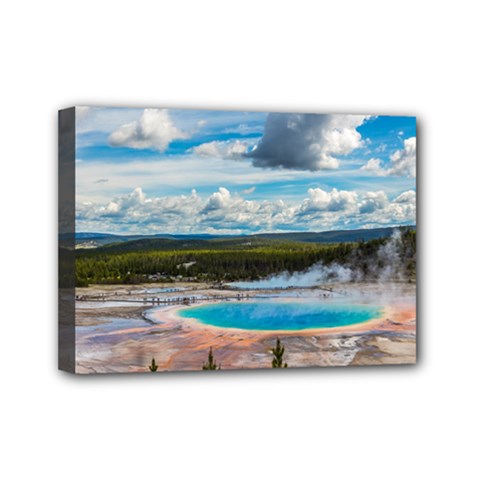 Mountains Trail Forest Yellowstone Mini Canvas 7  X 5  (stretched) by Sarkoni