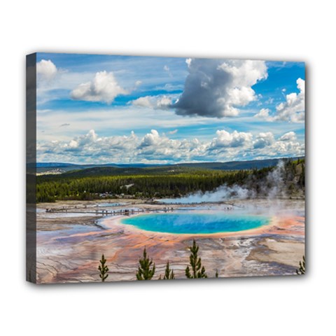 Mountains Trail Forest Yellowstone Canvas 14  X 11  (stretched) by Sarkoni