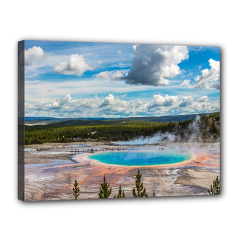 Mountains Trail Forest Yellowstone Canvas 16  X 12  (stretched) by Sarkoni