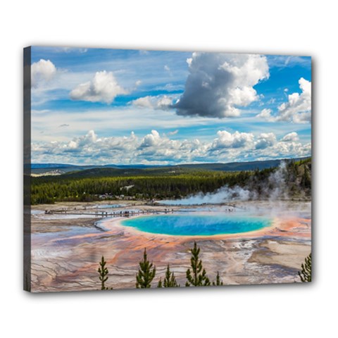 Mountains Trail Forest Yellowstone Canvas 20  X 16  (stretched) by Sarkoni