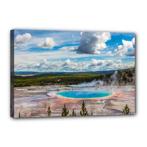 Mountains Trail Forest Yellowstone Canvas 18  X 12  (stretched) by Sarkoni