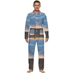 Landscape Sky Clouds Mountain Road Men s Long Sleeve Velvet Pocket Pajamas Set by Sarkoni