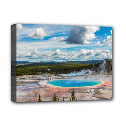 Mountains Trail Forest Yellowstone Deluxe Canvas 16  X 12  (stretched)  by Sarkoni