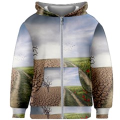 Climate Landscape Kids  Zipper Hoodie Without Drawstring by Sarkoni