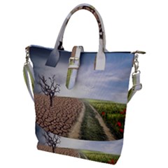 Climate Landscape Buckle Top Tote Bag by Sarkoni