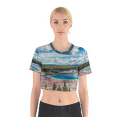 Mountains Trail Forest Yellowstone Cotton Crop Top by Sarkoni