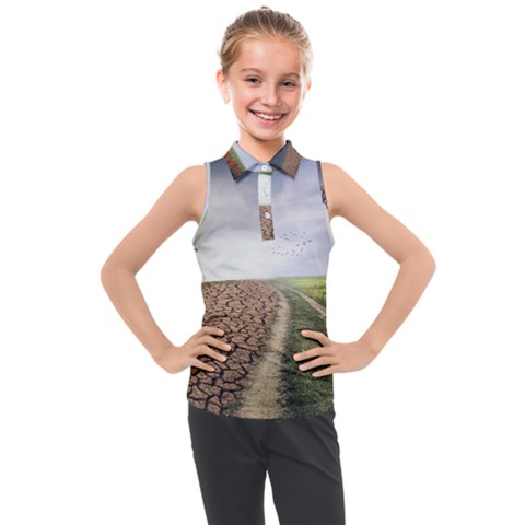 Climate Landscape Kids  Sleeveless Polo T-shirt by Sarkoni