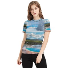 Mountains Trail Forest Yellowstone Women s Short Sleeve Rash Guard by Sarkoni