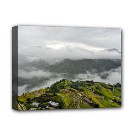 Residential Paddy Field Step Cloud Deluxe Canvas 16  X 12  (stretched)  by Sarkoni