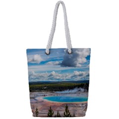 Mountains Trail Forest Yellowstone Full Print Rope Handle Tote (small) by Sarkoni