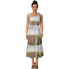 Climate Landscape Tie-strap Tiered Midi Chiffon Dress by Sarkoni