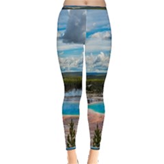 Mountains Trail Forest Yellowstone Inside Out Leggings by Sarkoni