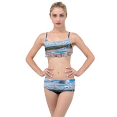 Mountains Trail Forest Yellowstone Layered Top Bikini Set by Sarkoni