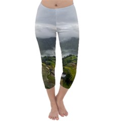 Residential Paddy Field Step Cloud Capri Winter Leggings  by Sarkoni