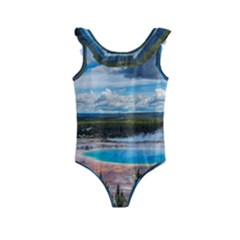 Mountains Trail Forest Yellowstone Kids  Frill Swimsuit by Sarkoni