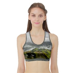 Residential Paddy Field Step Cloud Sports Bra With Border by Sarkoni