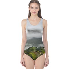 Residential Paddy Field Step Cloud One Piece Swimsuit by Sarkoni