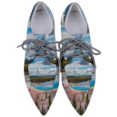 Mountains Trail Forest Yellowstone Pointed Oxford Shoes by Sarkoni