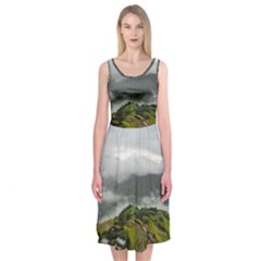 Residential Paddy Field Step Cloud Midi Sleeveless Dress by Sarkoni