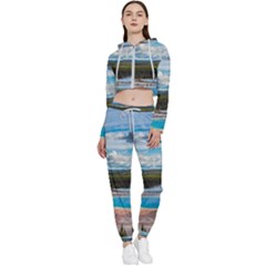 Mountains Trail Forest Yellowstone Cropped Zip Up Lounge Set by Sarkoni