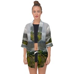 Residential Paddy Field Step Cloud Open Front Chiffon Kimono by Sarkoni