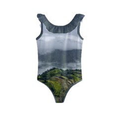 Residential Paddy Field Step Cloud Kids  Frill Swimsuit by Sarkoni