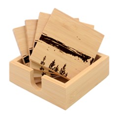 Mountains Trail Forest Yellowstone Bamboo Coaster Set by Sarkoni