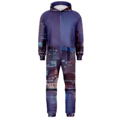 Frankfurt City Skyline Skyscraper Hooded Jumpsuit (men) by Sarkoni