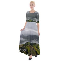 Residential Paddy Field Step Cloud Half Sleeves Maxi Dress by Sarkoni