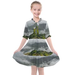 Residential Paddy Field Step Cloud Kids  All Frills Chiffon Dress by Sarkoni