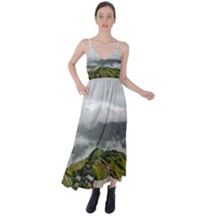 Residential Paddy Field Step Cloud Tie Back Maxi Dress by Sarkoni