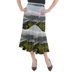 Residential Paddy Field Step Cloud Midi Mermaid Skirt by Sarkoni