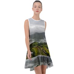 Residential Paddy Field Step Cloud Frill Swing Dress by Sarkoni