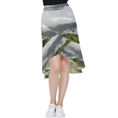 Residential Paddy Field Step Cloud Frill Hi Low Chiffon Skirt by Sarkoni