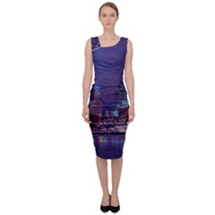 Frankfurt City Skyline Skyscraper Sleeveless Pencil Dress by Sarkoni