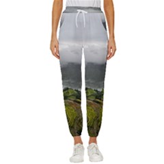 Residential Paddy Field Step Cloud Women s Cropped Drawstring Pants by Sarkoni