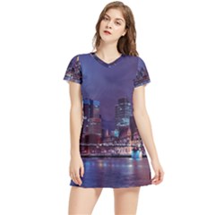 Frankfurt City Skyline Skyscraper Women s Sports Skirt by Sarkoni