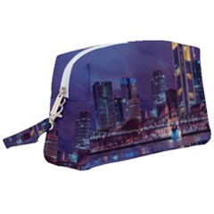 Frankfurt City Skyline Skyscraper Wristlet Pouch Bag (large) by Sarkoni